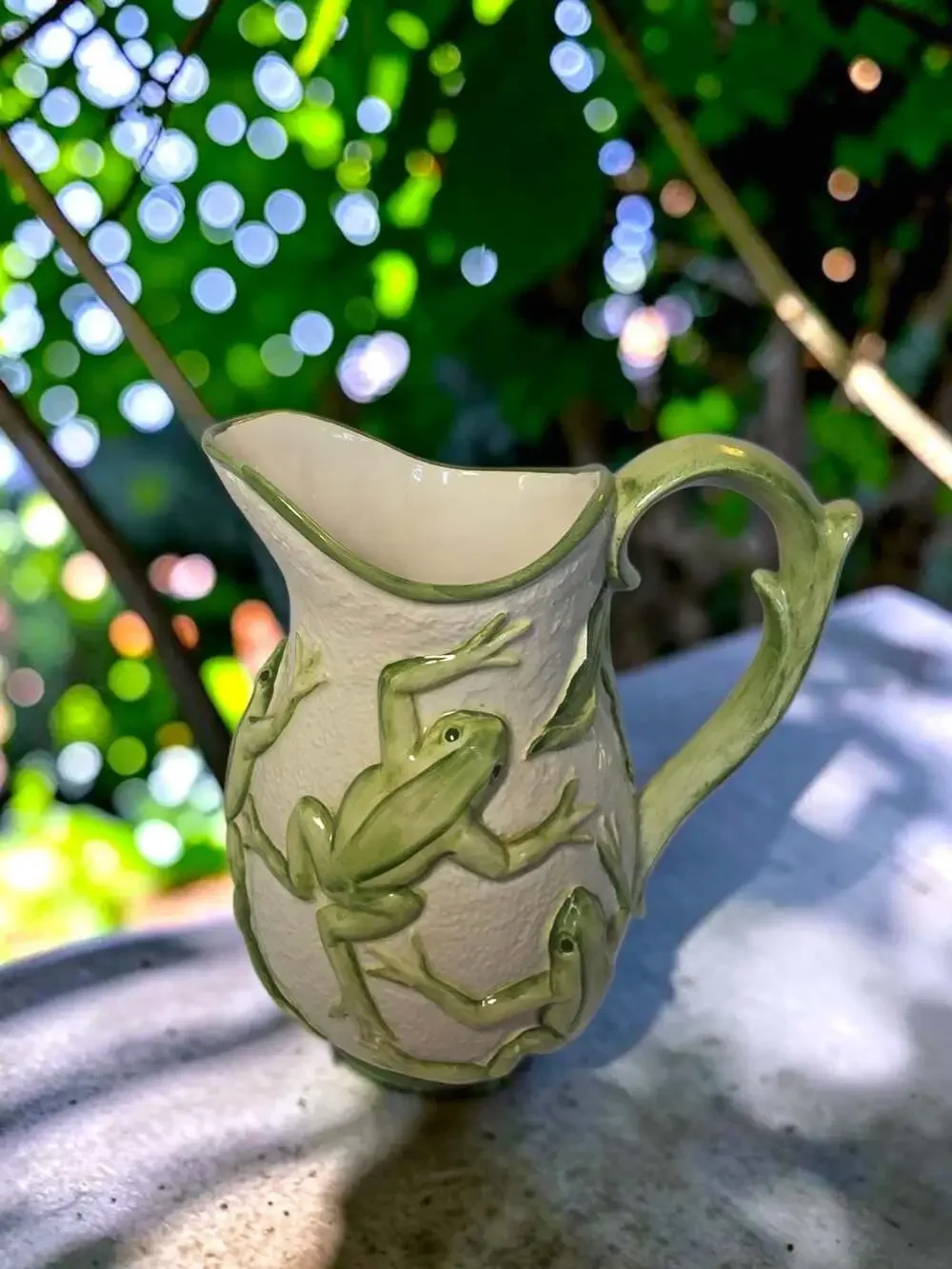 San Marco Italian Majolica Ceramic Frog Pitcher